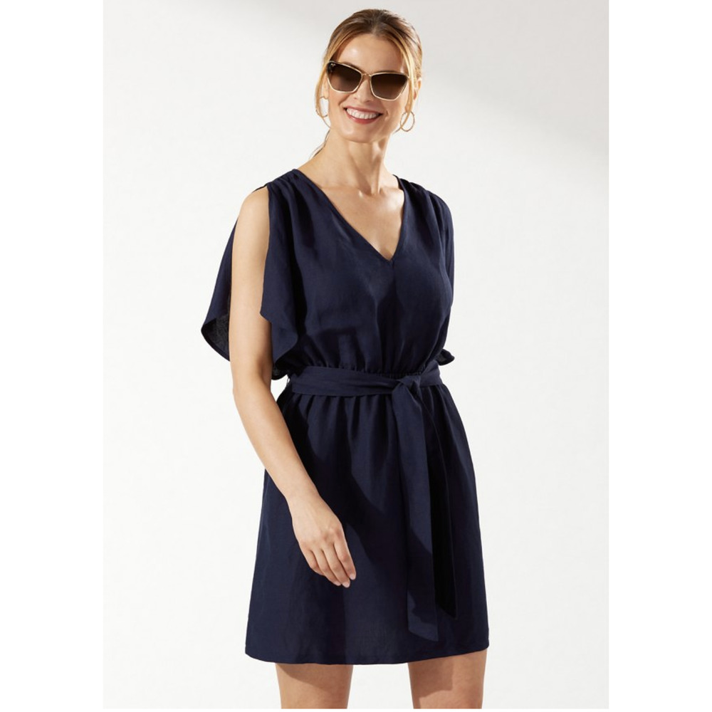 Tommy Bahama St. Lucia Split Sleeve Linen Blend Cover-Up Dress Size M